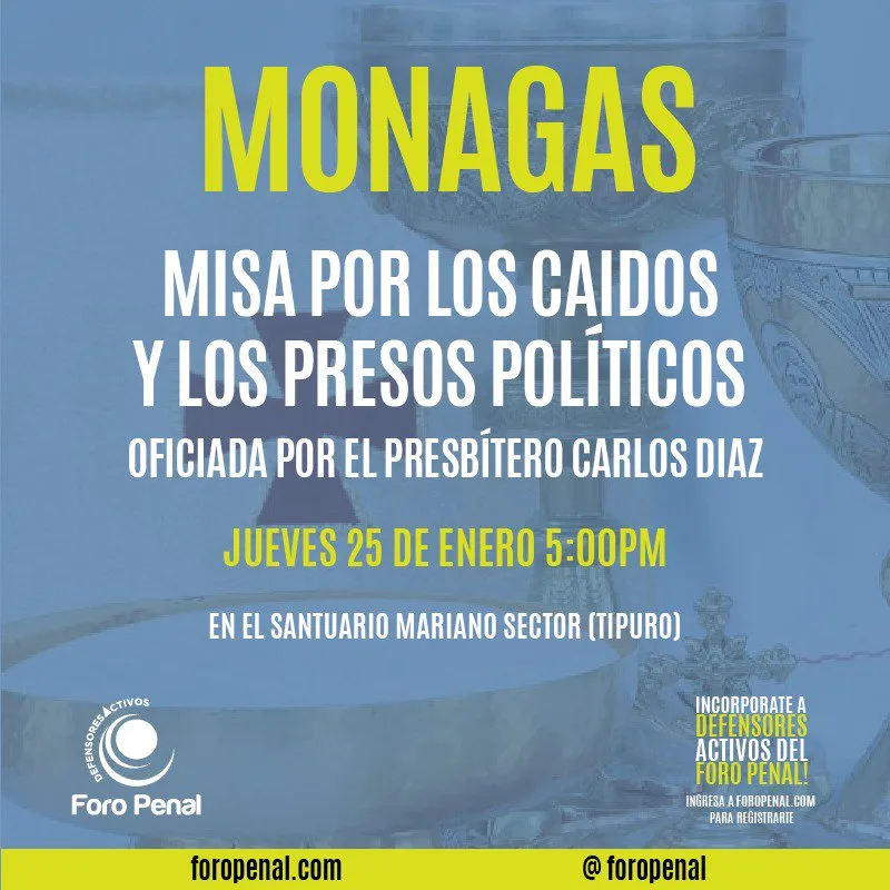 Misa por los Presos Políticos y los caidos. Maturin, Monagas
