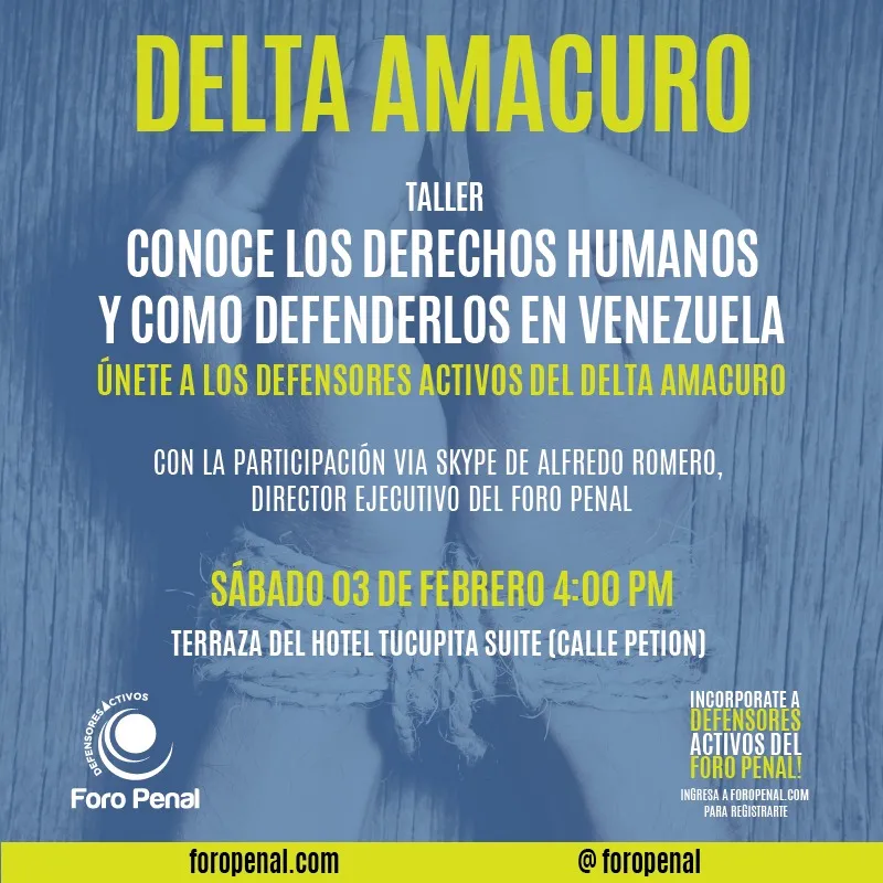 Taller "CONOCE LOS DDHH Y COMO DEFENDERLOS EN VENEZUELA". Delta Amacuro.