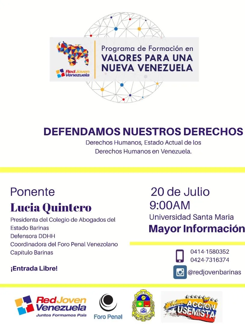Foro "Defendamos Nuestros Derechos" Barinas @usm_vzla @foropenal.