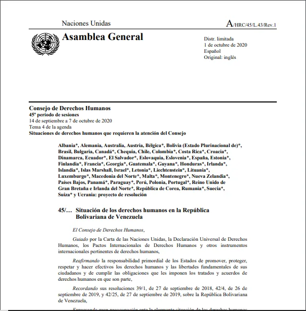Prórroga del mandato de la Misión Internacional Independiente de Determinación de los Hechos