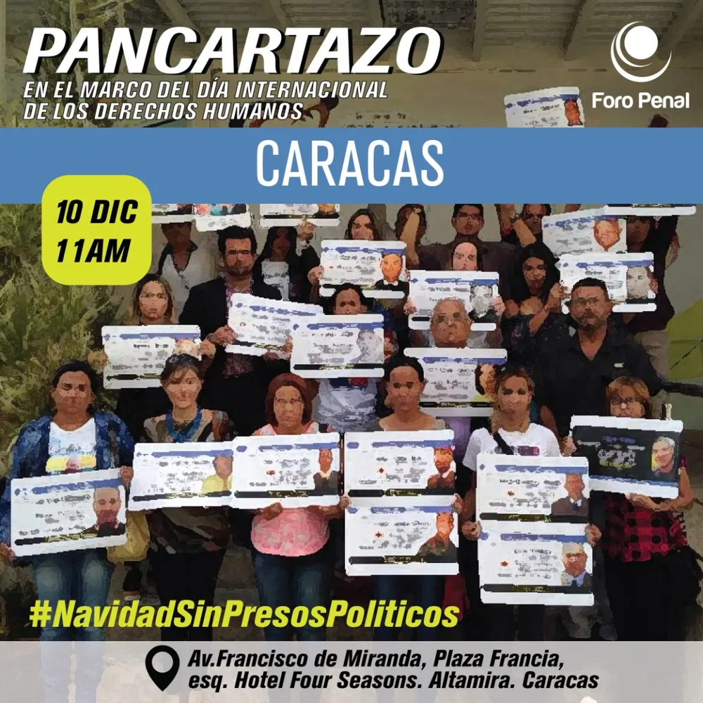 Foro Penal y familiares de presos políticos realizarán pancartazo en las calles este #10Dic