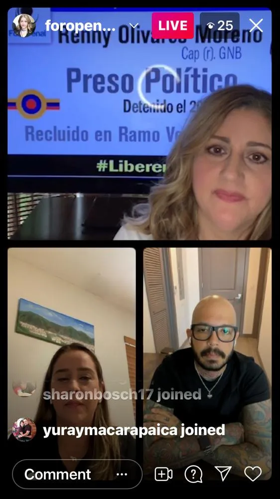 Historias del Foro Penal 𝙄𝙣𝙨𝙩𝙖𝙜𝙧𝙖𝙢 𝙇𝙞𝙫𝙚 por «Renny Olivares» Miami 8 de Agosto de 2021