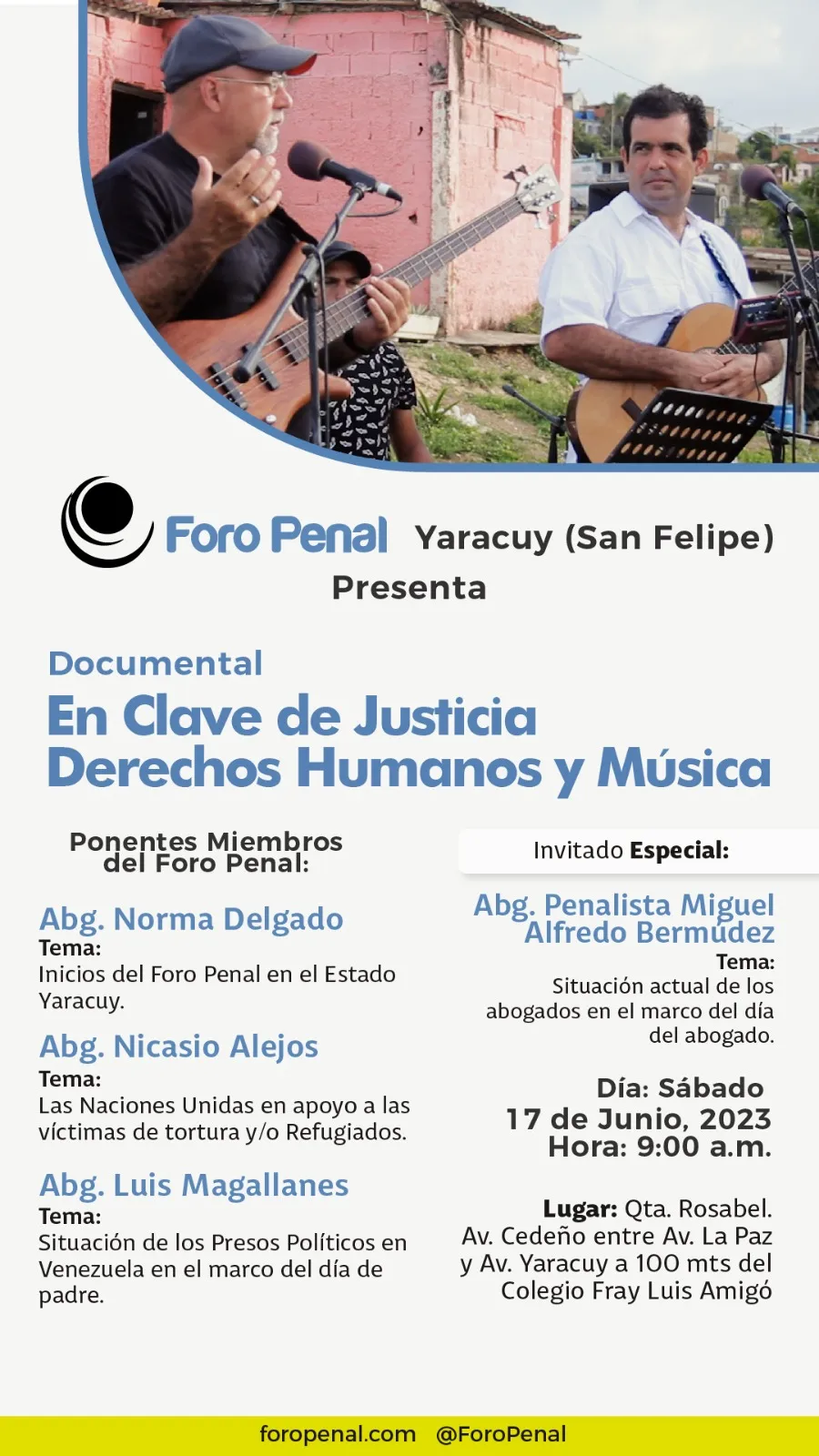 En Clave de Justicia, Derechos Humanos y Música en Yaracuy