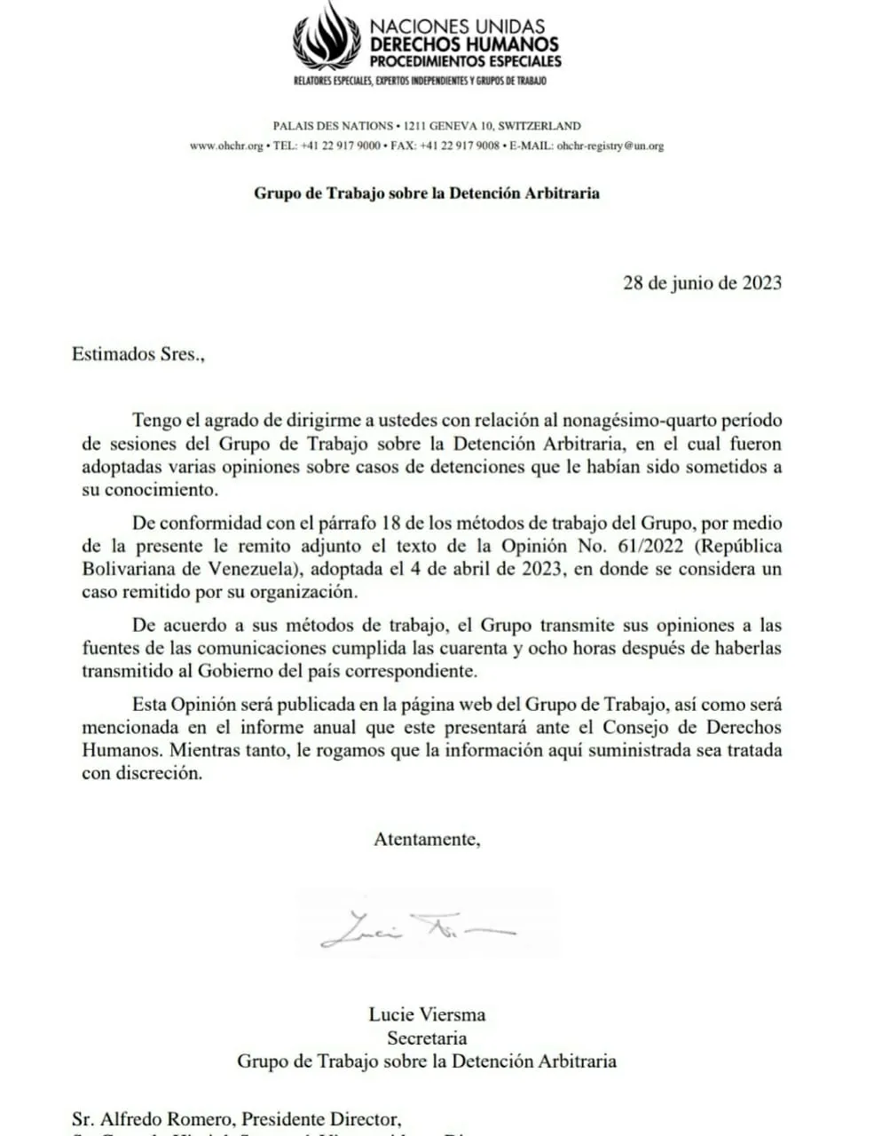 Opinión 61/2022 relativa a José Eloy Rivas – Grupo de Trabajo sobre Detención Arbitraria en su 94º período de sesiones