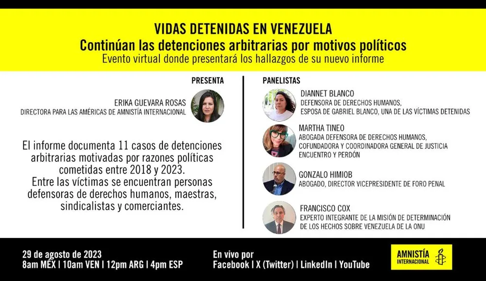 Venezuela: Vidas detenidas: Continúan las detenciones arbitrarias por motivos políticos en Venezuela