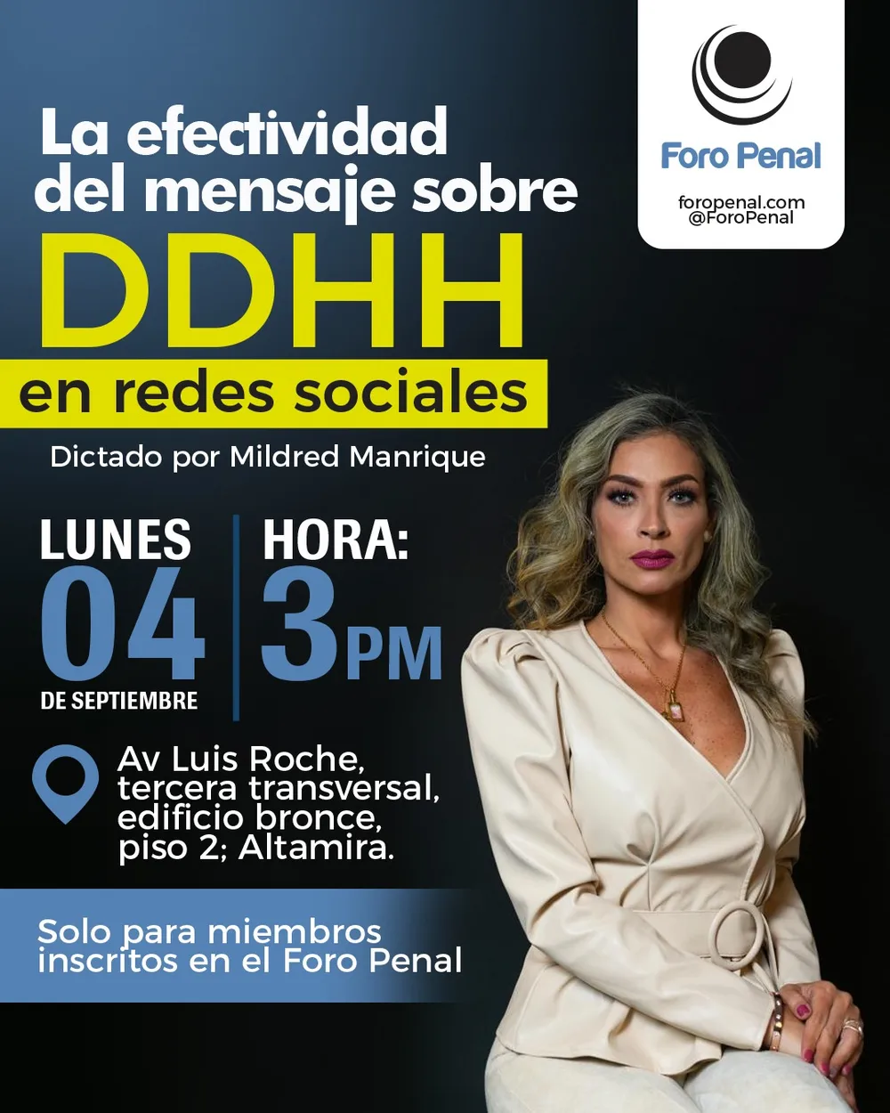 La efectividad del mensaje sobre DDHH en redes sociales. Foro Penal Caracas