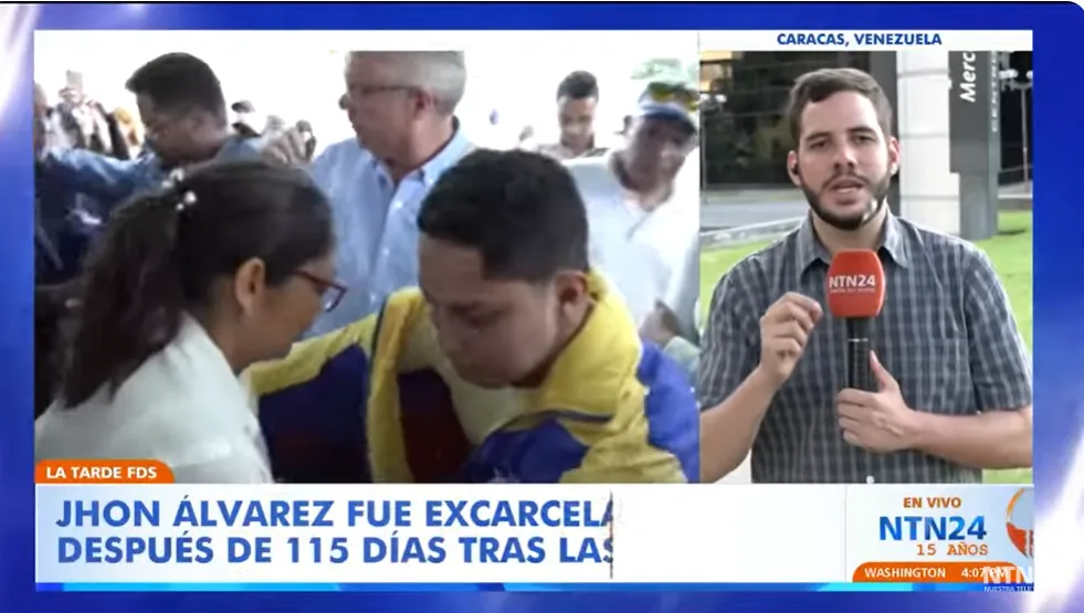 Así fue la emotiva excarcelación del estudiante John Álvarez en Venezuela