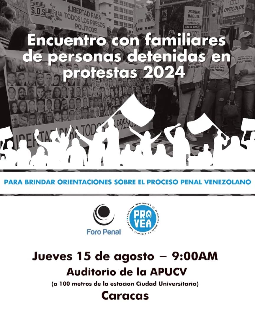 Encuentro con familiares de detenidos en protestas postelectorales. 15 de agosto 2024