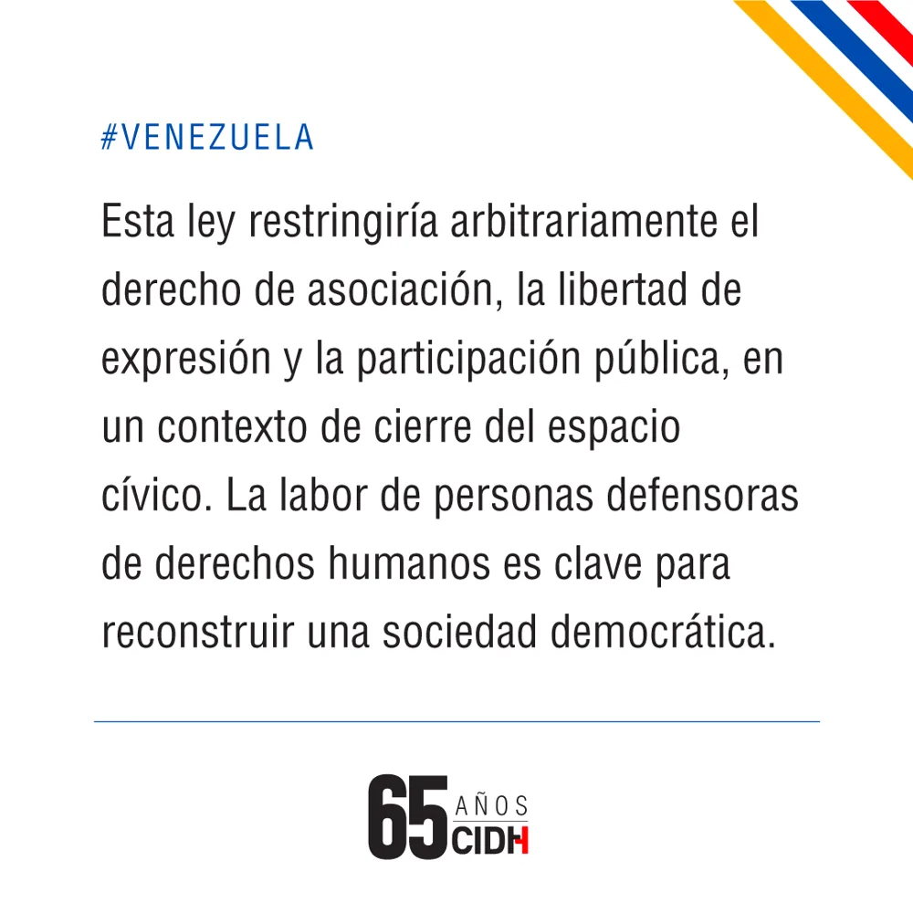 CIDH y RELE_CIDH hacen llamado urgente a la Asamblea Nacional venezolana