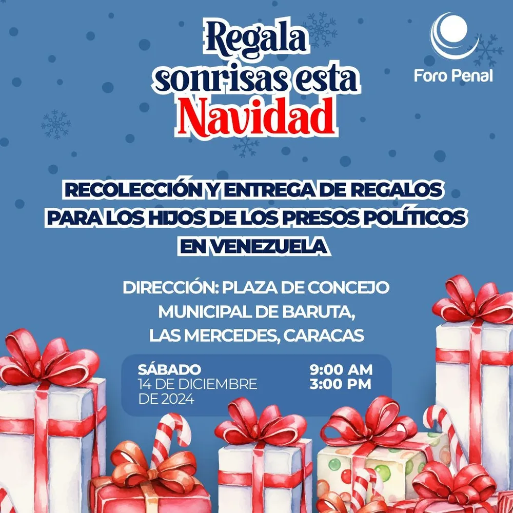 Gonzalo Himiob, director vicepresidente Foro Penal, invita a participar en recolecta de juguetes para los hijos de los presos políticos de Venezuela