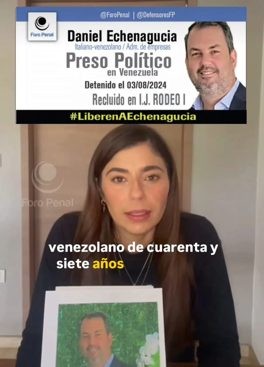 Esposa de Daniel Echenagucia clama por su liberación