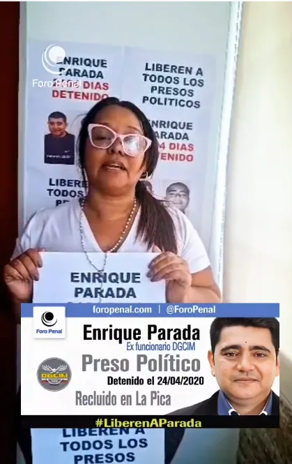 Esposa de Enrique Naurix Parada pide su libertad