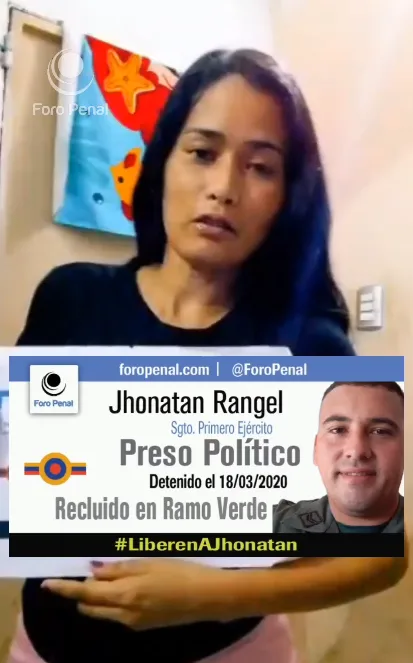 Esposa del Sargento Jhonatan Rangel Rey pide su libertad