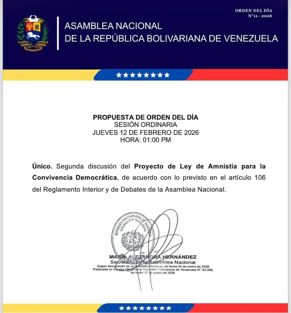 Foro Penal sobre aprobación de la Ley de Amnistía. 12 de febrero 2026