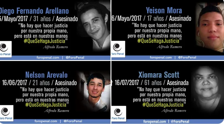 Foro Penal en memoria de las victimas de la represión del estado venezolano 16/2/2026