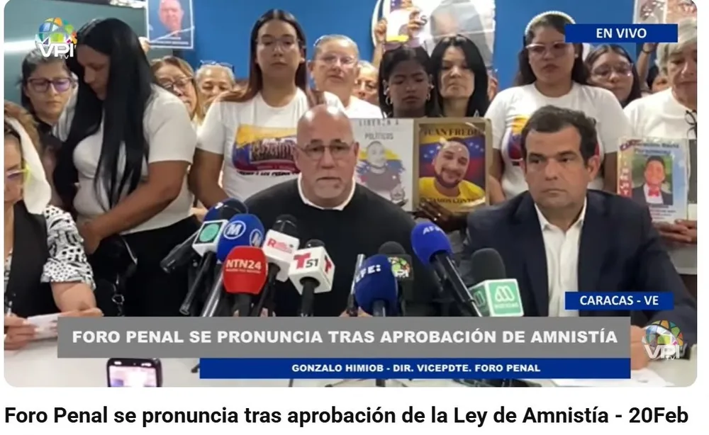 Foro Penal se pronuncia tras aprobación de la Ley de Amnistía - 20Feb