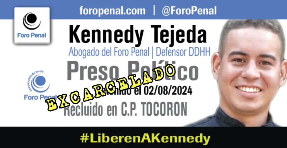Kennedy Tejeda, expreso político en oficina de Foro Penal en Caracas