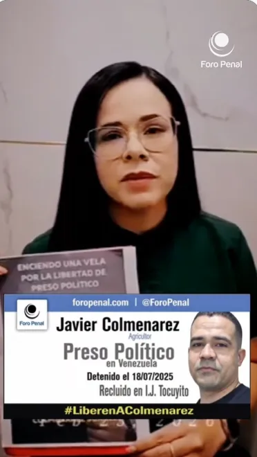 Hermana del Preso Político Javier Colmenarez pide su libertad