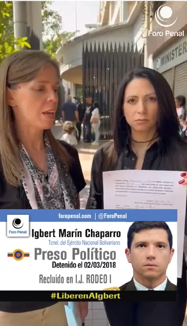 Coordinadora jurídica de Foro Penal Caracas acompaña a hermana de Igbert Marín Chaparro en la solicitud de aplicación de Ley de Amnistía