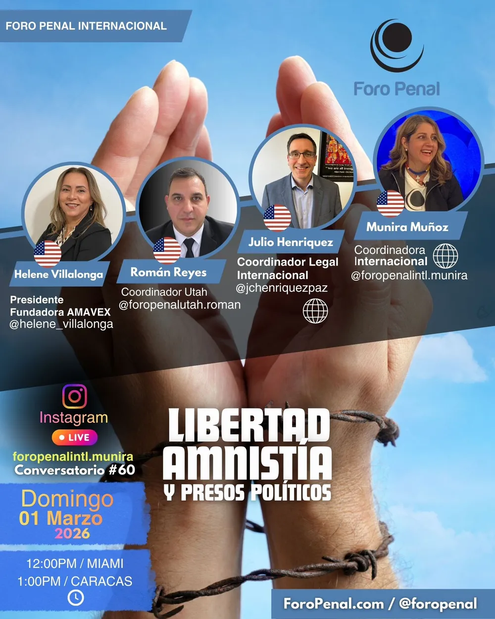 Libertad, Amnistía, y Presos Políticos 1/3/2026