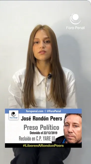 Hija del preso político José Agustín Rondón Peers denuncia la situación de salud de su padre