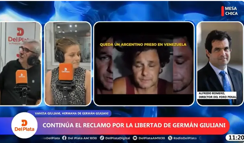 Hermana del Preso Político argentino German Giuliani hablo con Alfredo Romero, director de Foro Penal