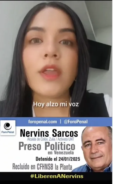Gleidys Anaya pide la liberación de su pareja Nervins Sarcos