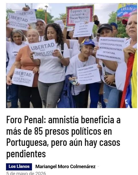 Foro Penal: amnistía beneficia a más de 85 presos políticos en Portuguesa, pero aún hay casos pendientes