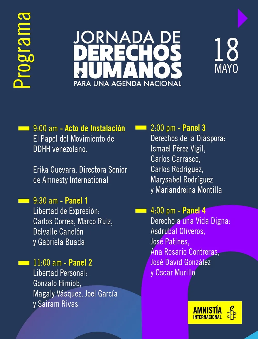 Jornada de Derechos Humanos Jornada DDHH 18 y 19 de mayo en Caracas