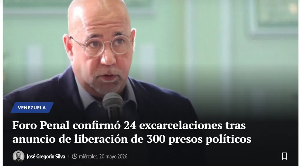 Foro Penal confirmó 24 excarcelaciones tras anuncio de liberación de 300 presos políticos