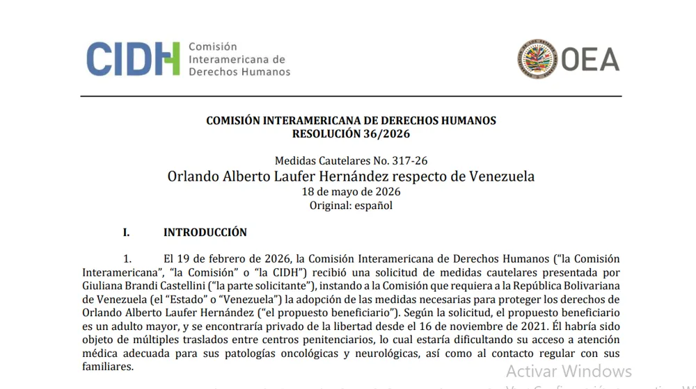 CIDH otorga medidas cautelares a Orlando Laufer, privado de la libertad en Venezuela