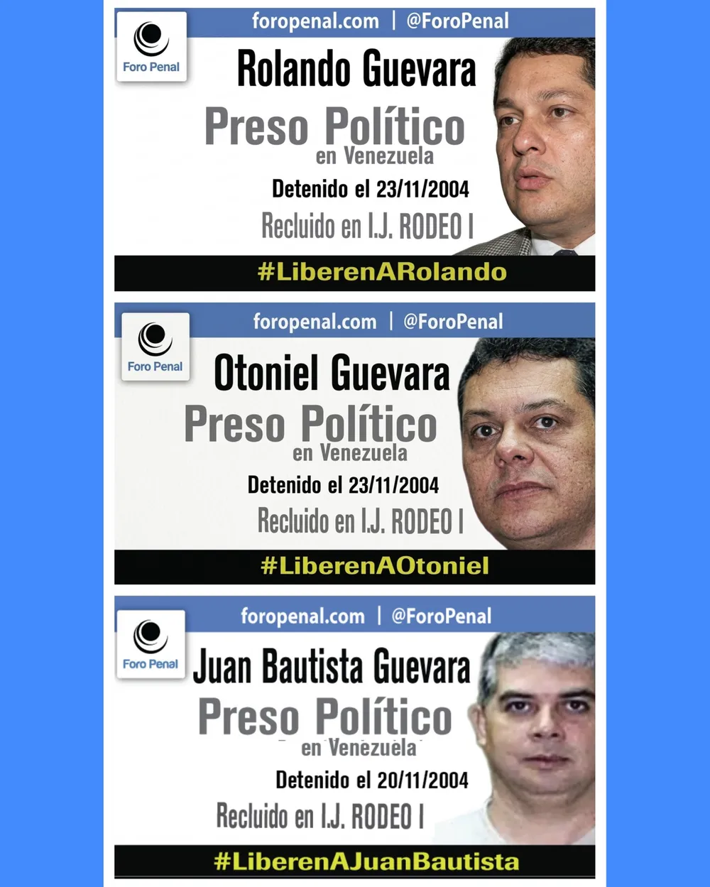 Foro Penal sobre caso de los Guevara presos políticos desde 2004