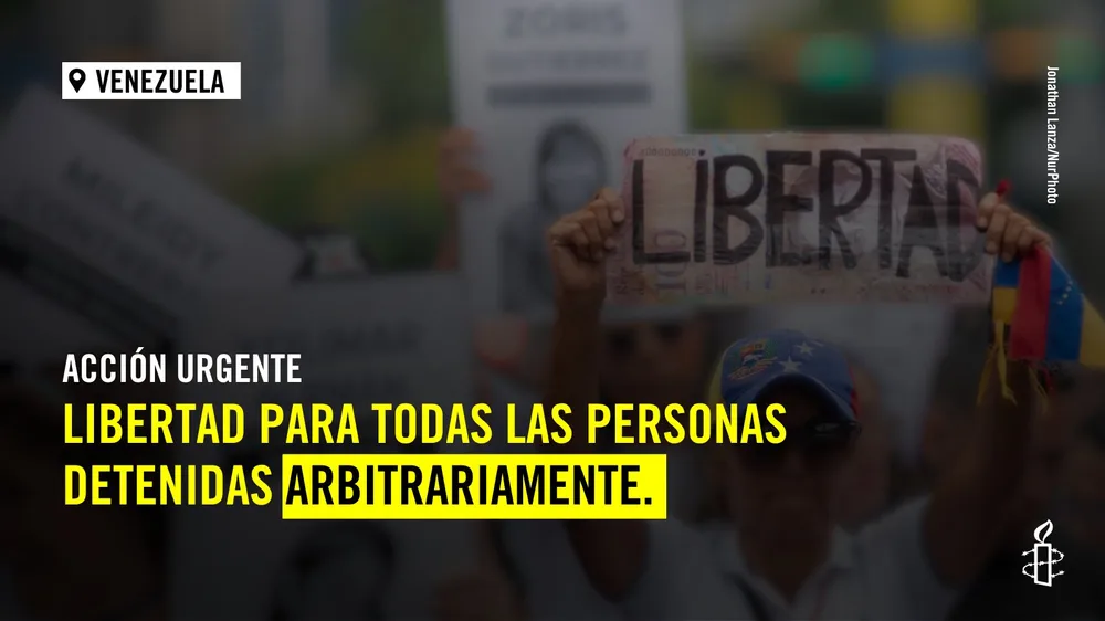Acción urgente de Amnistía Internacional sobre Venezuela: Pocas liberaciones, cientos permanecen detenidos.