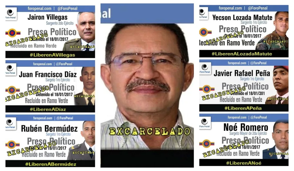 Los 8 militares liberados este martes luego de casi 10 años como presos políticos salen por “cumplimiento de la pena”