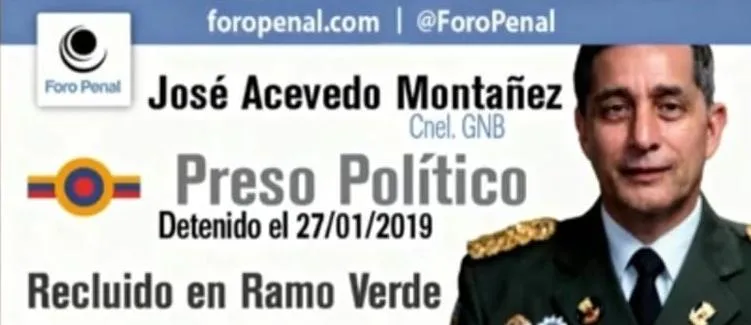 Caso del Cnel. José Rommel Acevedo, preso político en Venezuela