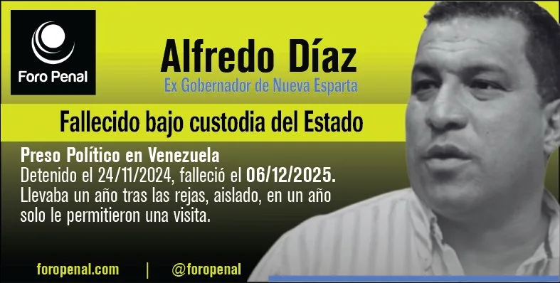 Alfredo Díaz fallecido bajo custodia del estado el 6 de diciembre 2025