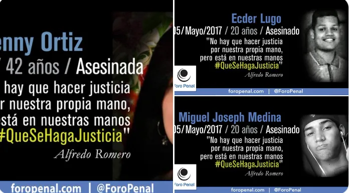 Fallecidos en protestas en junio 2016 y mayo 2017