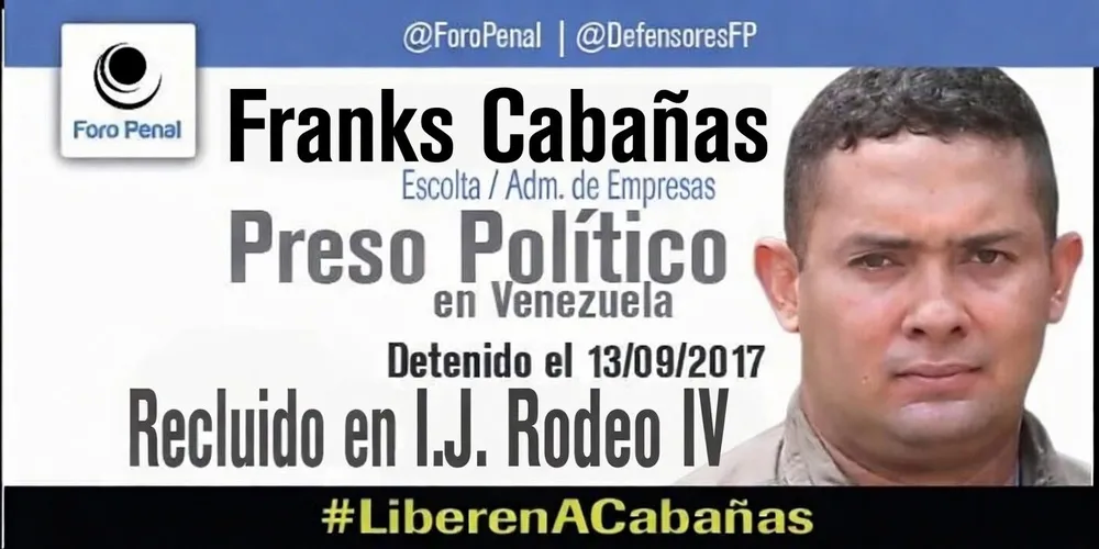 Foro Penal sobre caso del preso político Frank Cabañas
