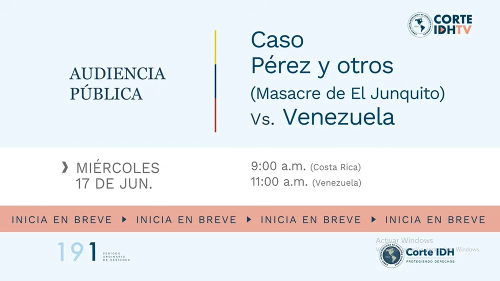 Audiencia Pública del Caso Pérez y otros (Masacre el Junquito) Vs. Venezuela