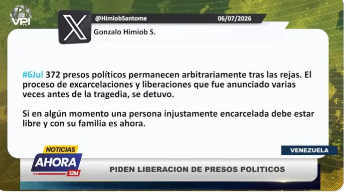 Foro Penal solicita que se retomen las excarcelaciones de todos los presos políticos.