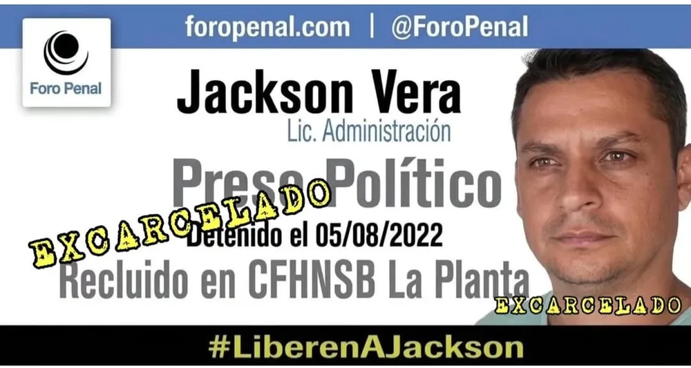 Foro Penal sobre la excarcelación de Jackson Vera y Ricardo Cariel