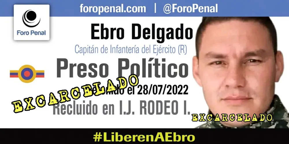 Foro Penal confirma la excarcelación del Preso Político EBRO  LEONARDO DELGADO BRICEÑO