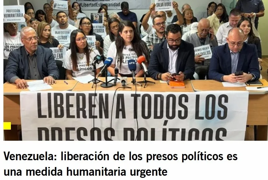 Comunicado Venezuela : Liberación de los Presos Políticos es una medida humanitaria urgente
