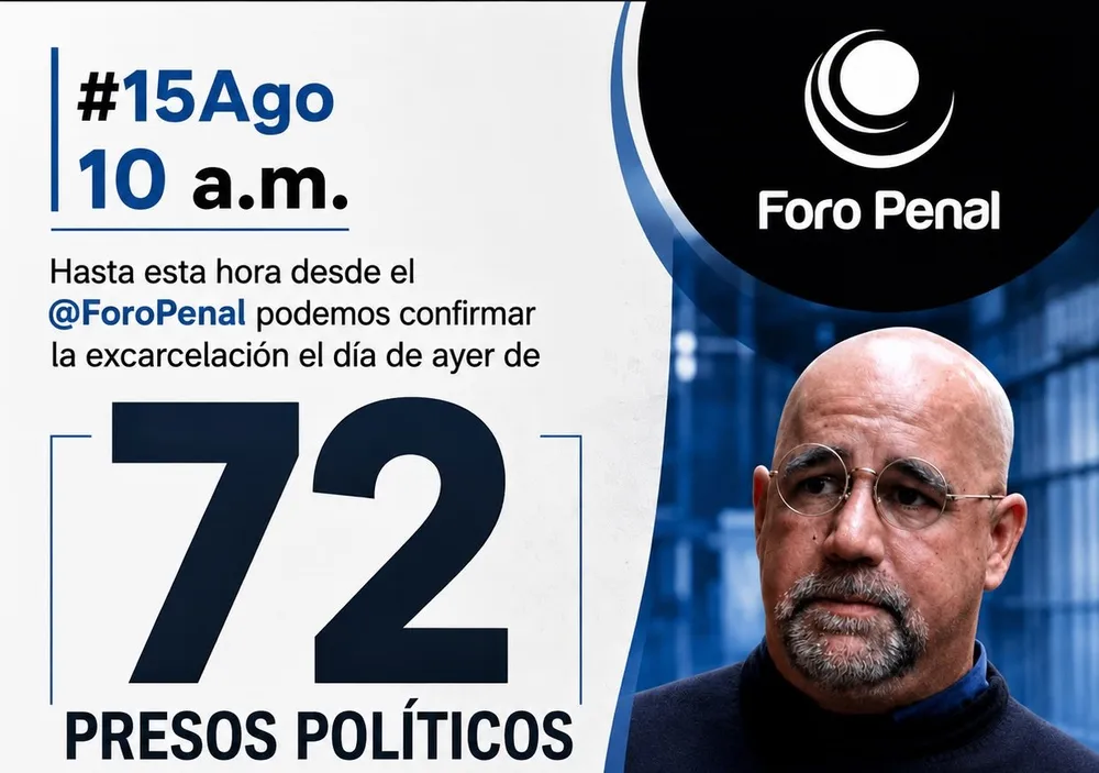 Foro Penal sobre excarcelaciones de presos políticos. 15 de agosto 2026. 12:30PM