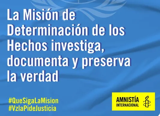 Amnistía sobre la renovación del mandato de la Misión de Determinación de los Hechos