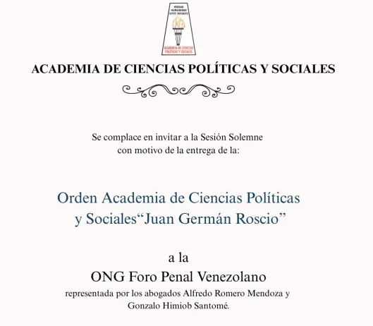 Orden Academia de Ciencias Políticas y Sociales “Juan Germán Roscio”